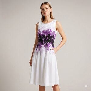 Ricki's White and Purple Midi Dress